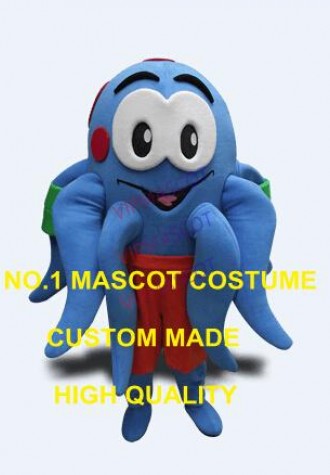 Professional Custom Blue Octopus Mascot Costume Adult Cartoon Character Anime Cosply Costumes Mascotte Fancy Dress Kits 1900