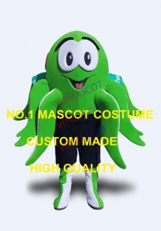 Professional Custom Green Octopus Mascot Costume Adult Cartoon Character Anime Cosply Costumes Mascotte Fancy Dress Kits 1901