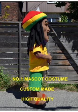 long black hair man mascot costume with hat adult size customizible good quality cartoon male theme anime cosply costumes 2434