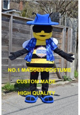 buzz the bee mascot costume with big sunglasses adult size cool style insects theme anime cosply costumes carnival fancy 2448