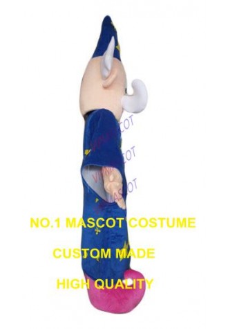 Classical Blue Coat wizard Magician mascot costume Adult size Cartoon Magician Santa Clause Mascotte Fancy Dress Carnival 2506