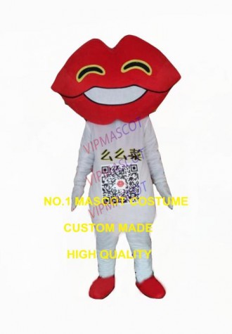 red mouth lips mascot costume adult size cartoon delicious food advertising costumes anime cosply carnival fancy dress 3435