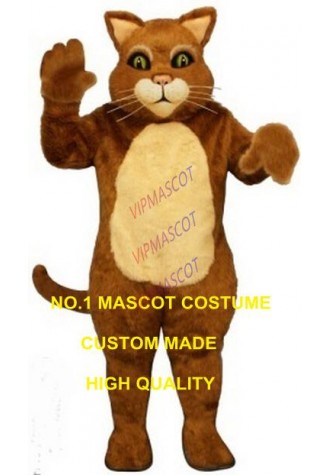 Tan Cat mascot costume high quality new hot sale realistic house cat theme anime cosplay costumes carnival fancy dress kits 2721