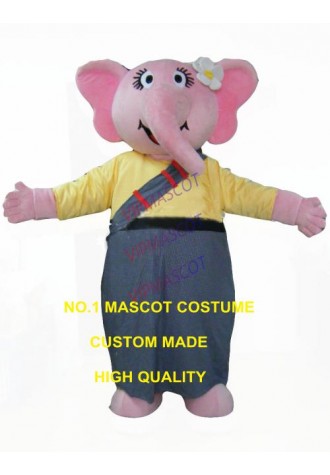 pink elephant girl mascot costume adult size cartoon advertising elphant costumes carnival fancy dress kits for school 3437