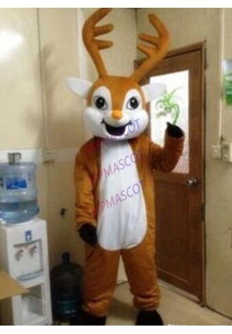 Cute Deer Mascot Costume Brown Deer performing Clothing Cartoon Costume Adult Size Party Fancy Dress