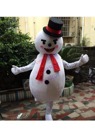 High quality Black Hat Christmas Snowman Mascot Costume Custom Costume Halloween Mascot fancy dress carnival Costume Free Ship