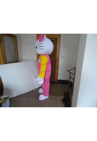 Christmas Halloween High Quality Pink Cat Mascot Costume Cartoon Clothing Adult Size Fancy Dress Party Free Ship