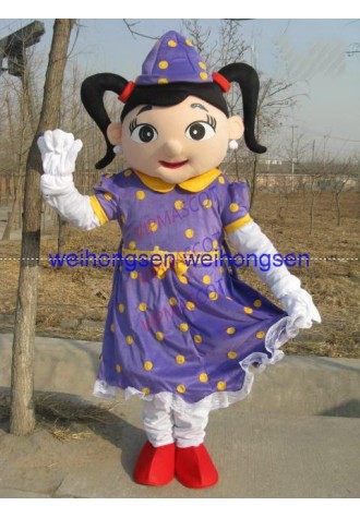 EVA Material Helmet Braids girl Mascot Costume Cartoon Apparel Halloween Birthday party Cosplay 700