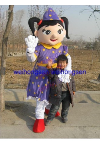 EVA Material Helmet Braids girl Mascot Costume Cartoon Apparel Halloween Birthday party Cosplay 700