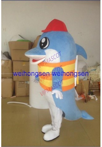 EVA Material blue dolphin Mascot Costumes Unisex cartoon Apparel Cosplay fish mascot costumes 237