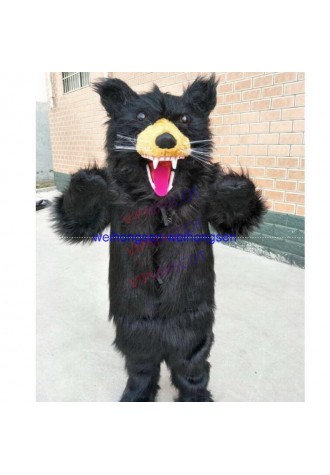Factory direct Make EVA Material Helmet Long Plush black bear Mascot Costumes Cartoon Apparel Birthday party Masquerade 986