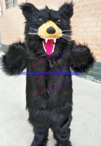 Factory direct Make EVA Material Helmet Long Plush black bear Mascot Costumes Cartoon Apparel Birthday party Masquerade 986