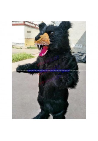 Factory direct Make EVA Material Helmet Long Plush black bear Mascot Costumes Cartoon Apparel Birthday party Masquerade 986