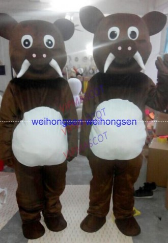 Make EVA Material Helmet Dark brown boar Mascot Costumes Cartoon Apparel Birthday party Masquerade 1010