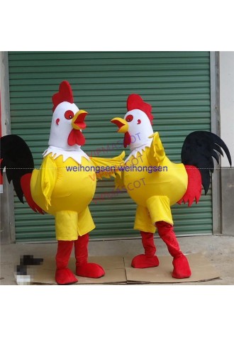 The cutest EVA Material White red black yellow chicken Mascot Costumes Cartoon Apparel Birthday party Masquerade 1008