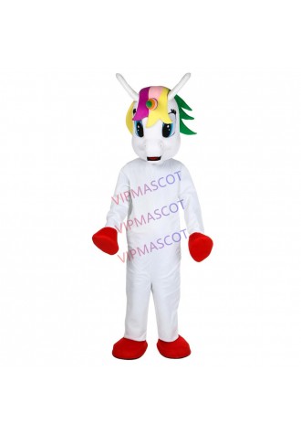 Uncorn mascot costume Flying Horse Mascot Costume Rainbow pony fancy dress costume for adult Halloween party