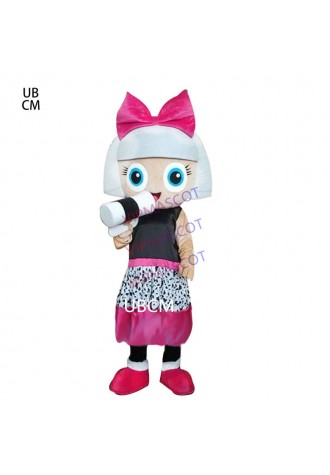 Silver Doll Mascot Costume Fancy party Dress Adult Size Outfit