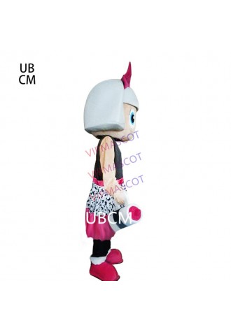 Silver Doll Mascot Costume Fancy party Dress Adult Size Outfit