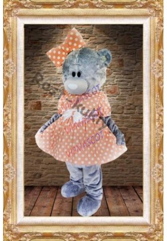 Lovely girls Teddy bear mascot costumes pink dresses Teddies tailsman doll costumes for Xmas Halloween Carnival party event