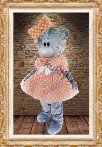Lovely girls Teddy bear mascot costumes pink dresses Teddies tailsman doll costumes for Xmas Halloween Carnival party event