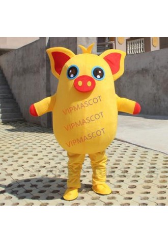 Yellow Pig Red Pig Mascot Party Cosplay Costume Game Adult Dress Parade Animal Birthday