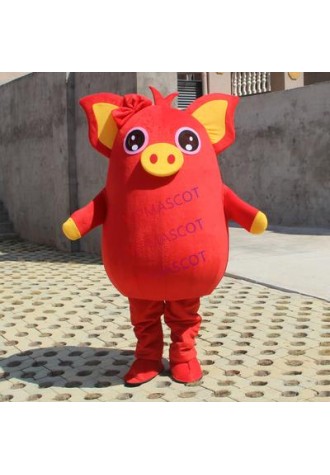 Yellow Pig Red Pig Mascot Party Cosplay Costume Game Adult Dress Parade Animal Birthday