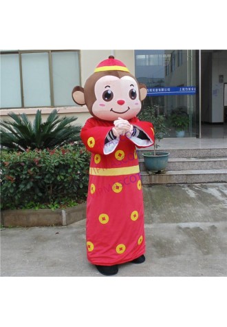 Chinese New Year Animal Mascot Monkey Mascot Costumes Cartoon Fancy Dress for Adult Halloween Party Stage Performance