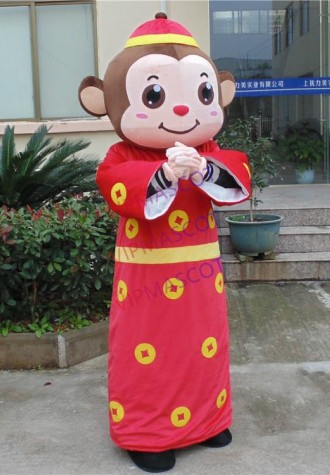 Chinese New Year Animal Mascot Monkey Mascot Costumes Cartoon Fancy Dress for Adult Halloween Party Stage Performance