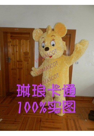 Yellow Teddy Bear Mascot Costume Adult Cartoon Character Amusement Parkfunfair Animation Film Fancy Dress for Halloween Party