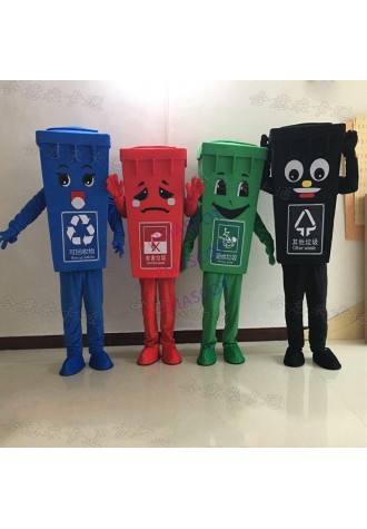 Green Recycle Trash Can Mascot Costume Adult Size Waste Bin Garbage Can Anime Costumes Advertising Mascotte Fancy Dress Mascot