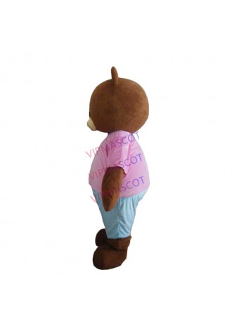 Cute Teddy Bear Custom Mascot Costume Adult Cartoon Cosplay Costume With Fan For Commercial Advertising promotion