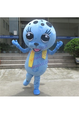 Mascot Blue Seals mascot Sea Lions Mascot Seaquarium Aquarium Adult Cartoon Character  Ocean Theme Mascotte Fancy Dress