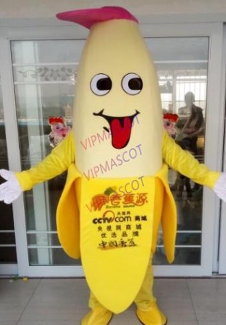 New Revised Version Sweety Fruit Banana Halloween Cosplay Adult Fruit Mascot Costume Holiday Special Clothing Free Shipping