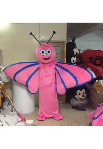 Pink Butterfly Moth Scalewing Dragonfly Mascot Costume Cartoon Character Outfit Suit Department Store Carnival Costume