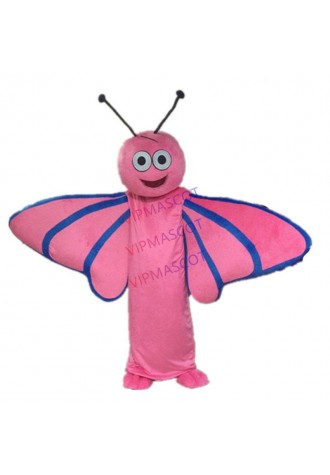 Pink Butterfly Moth Scalewing Dragonfly Mascot Costume Cartoon Character Outfit Suit Department Store Carnival Costume