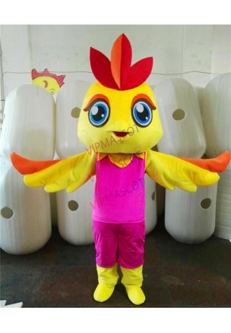 Hot Sale Cartoon Yellow Chick Mascot Little Cute Birds Custom Fancy Costume Kit Mascotte Theme Fancy Dress Carniva Costume