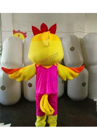 Hot Sale Cartoon Yellow Chick Mascot Little Cute Birds Custom Fancy Costume Kit Mascotte Theme Fancy Dress Carniva Costume