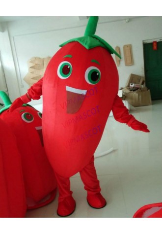 Vegetables Theme Anime Cosplay Costumes Cartoon Charactor Red Pepper Mascot Costumes for Sale Halloween Carnival Fancy Dress