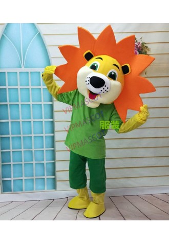 Orange Color Lion Mascot Costume Adult Cartoon Character Outfit Halloween Party Suit Fandango Dancing Party Movie Props