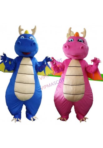 Dinosaur Mascot Costume Fancy Dress Suit Blue dragon mascot costume Character Cartoon performance props