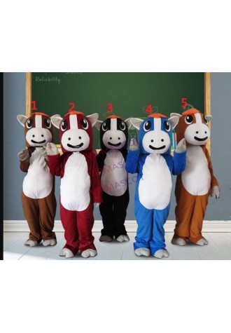 Small red horse Mascot Coutume Fancy Dress Cartoon Horse Mascot Costume Custom Halloween Performance Costume props