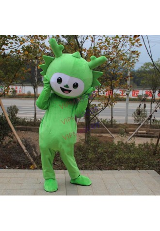 Green Dinosaur Mascot Costume Green Dragon Mascot Costume for Adults Halloween Carnival Party Masquerade Event Fancy Dress