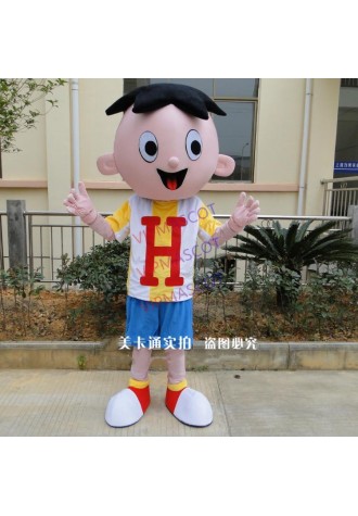 Boy Mascot Costume Adult Fancy Dress Halloween Party Costume Cartoon Boys Funny Mascots Carnival Character Suit Fancy Dress