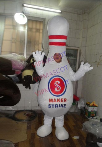 Hot selling white bowling pin mascot costume live adult Christmas Halloween costume fancy suit