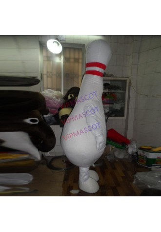 Hot selling white bowling pin mascot costume live adult Christmas Halloween costume fancy suit