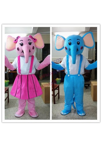 Good-looking Blue Elephant Elephish Mascot Costume Cartoon Character Mascotte Adult Mascot Costumes for Halloween Party Dress