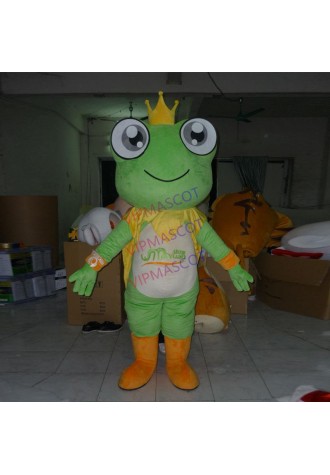 Adult plush green frog mascot costume animal costume cartoon costume