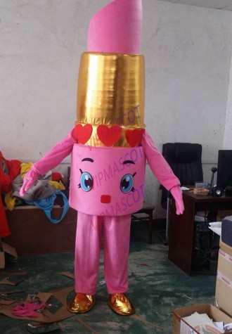 Lipstick Mascot Cartoon Fancy Dress Cosmetics store advertising Cartoon birthday Halloween party performance props