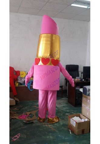 Lipstick Mascot Cartoon Fancy Dress Cosmetics store advertising Cartoon birthday Halloween party performance props