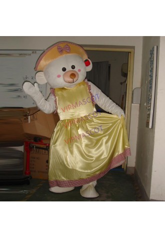 Princess dress bear cartoon costume adult size mascot costume